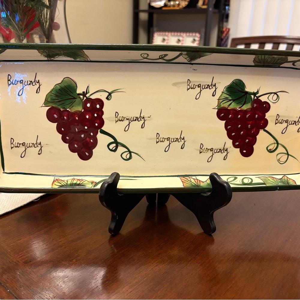 Style eyes Baum Bros grape writing collection rectangle appetizer tray platter